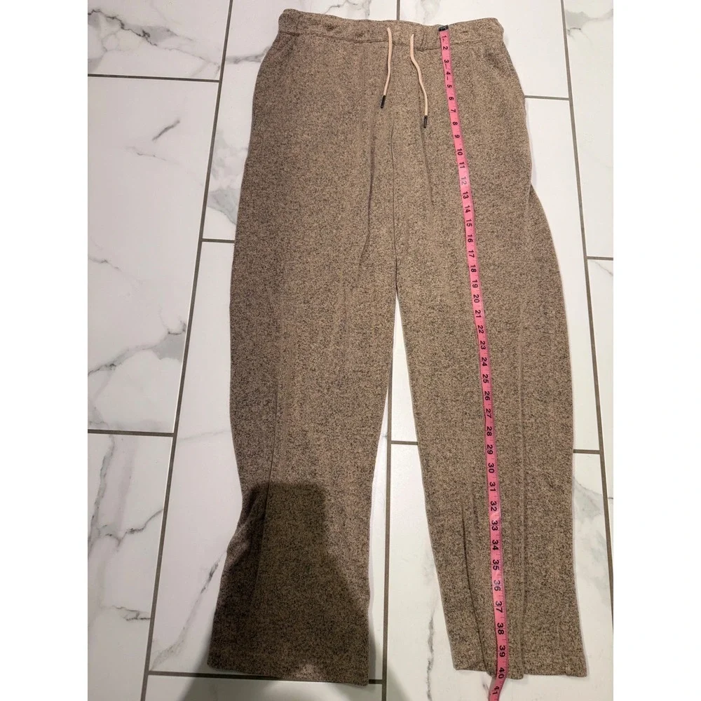 Nordstrom Womens Marled Knit Lounge Pants Tan Beige Drawstring Relaxed Medium - Picture 5 of 6